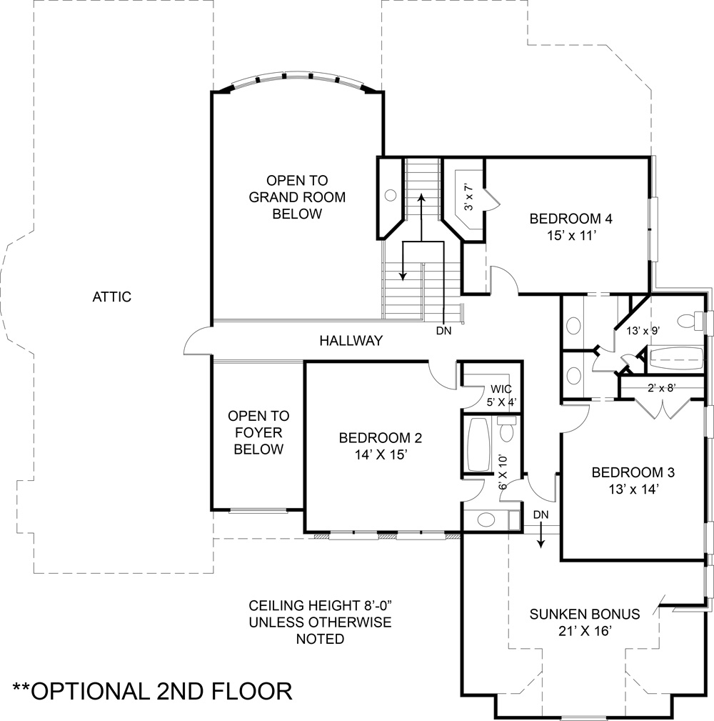 Opt. Second Floor Plan (included in set)