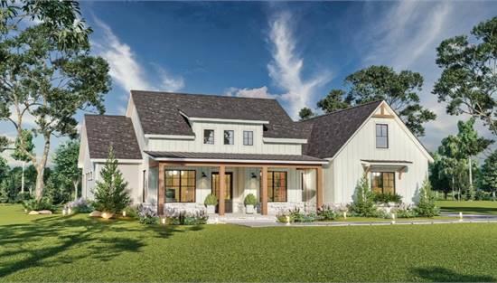 Modern Farmhouse with Large Front Covered Porch
