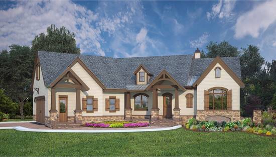 The Clarita Craftsman Ranch House Plan, Open Concept Ranch House Plans With Walkout Basement
