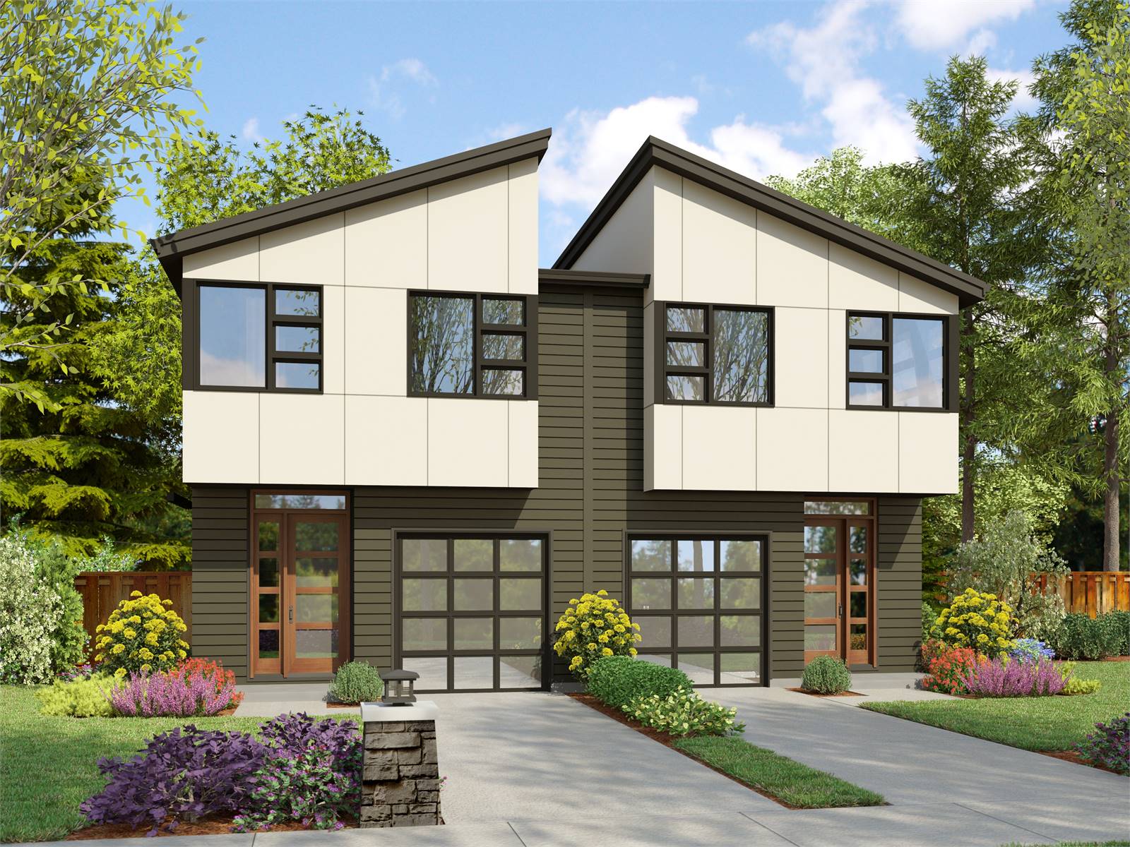 3 Bedroom Contemporary Style Duplex House Plan 2374 The Sheeran 2374