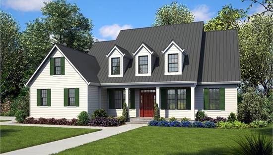 image of colonial house plan 2588