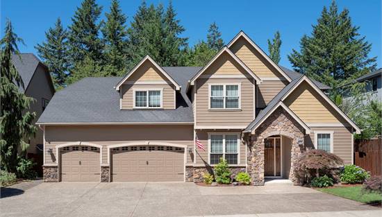 Gorgeous Modern Farmhouse with Wood and Stone Facade