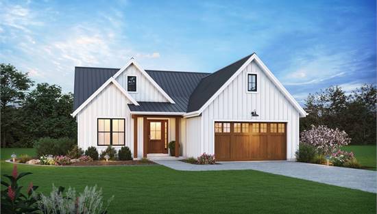 Lovely Front View with High Roof Peaks