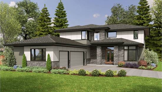 Beautiful Front View Featuring Stone Columns