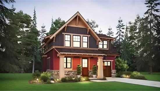 Beautiful Front View Featuring Covered Front Porch