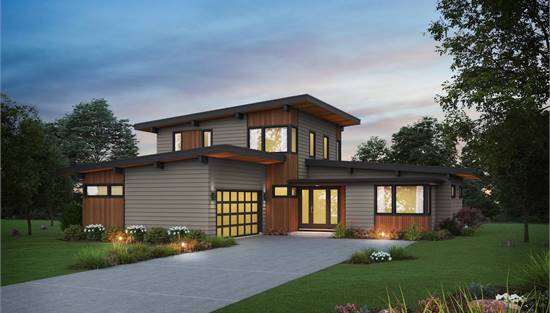 Modern Elegance with Wooden Facade