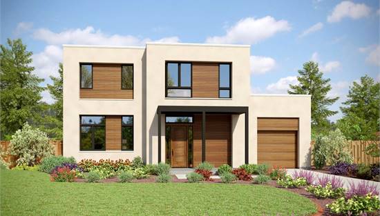Modern Home with Large Front Windows