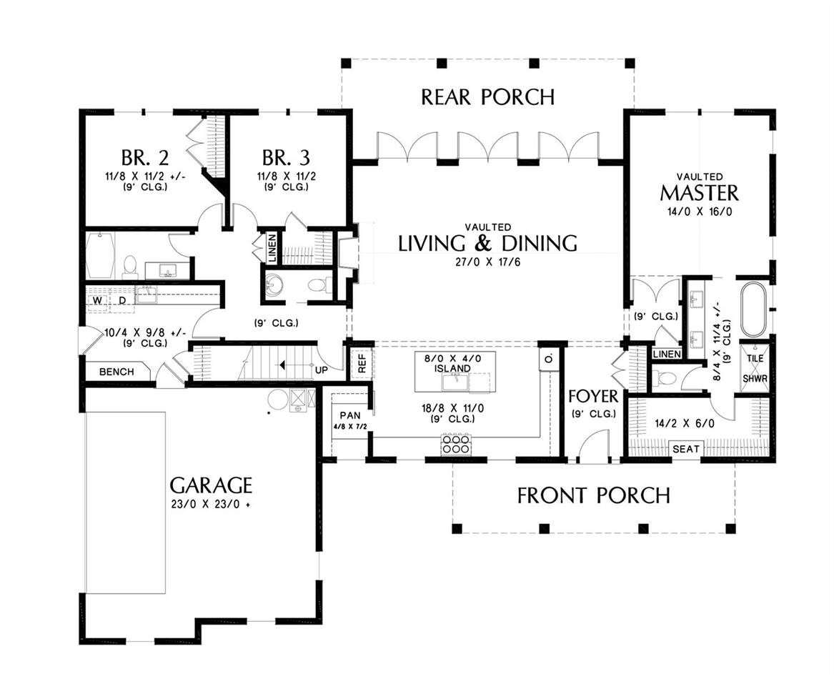 Charming 1 Story Farm House Style House Plan 4814 Lancaster