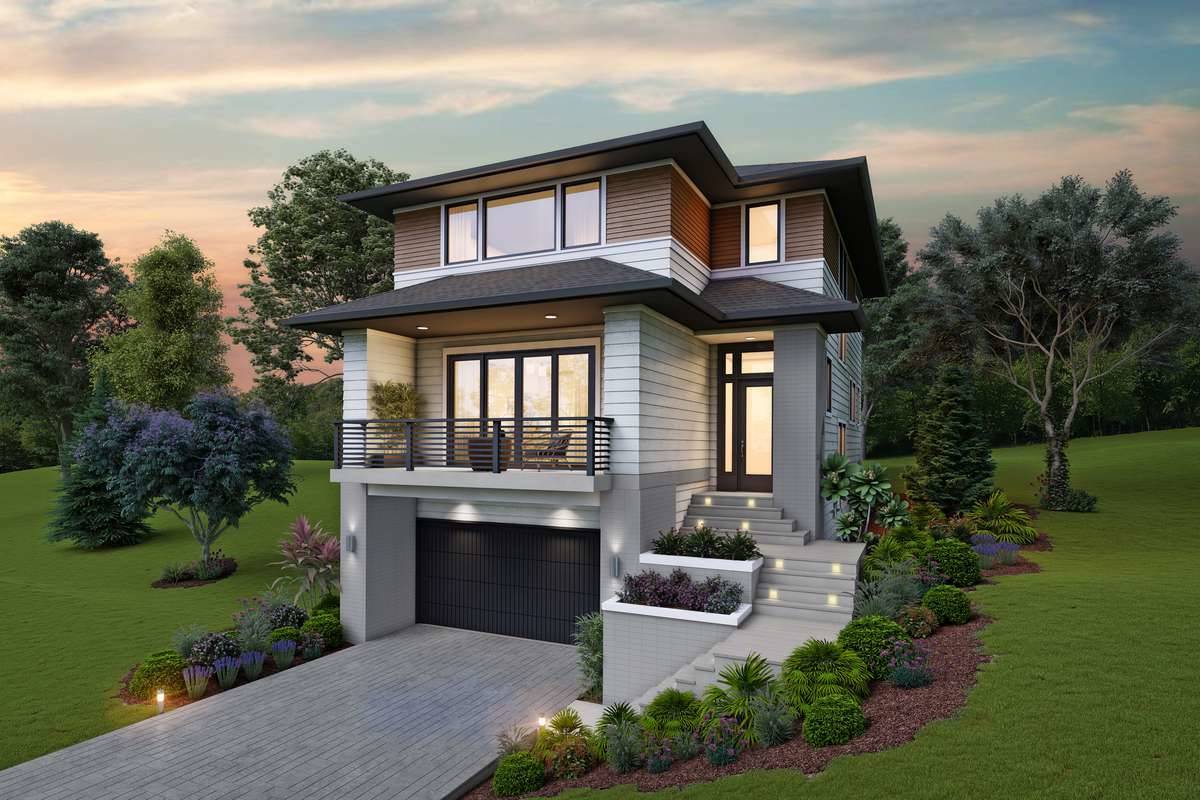 Sloping Lot 3-Story Modern Style House Plan 5331: Mahoney