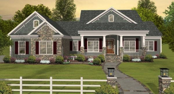 Country House Plans With Porches Low French English Home Plan