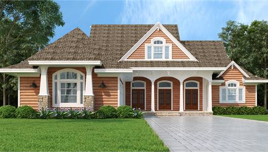 Front View featuring Therma-Tru® entry and stationary doors and Eldorado Stone