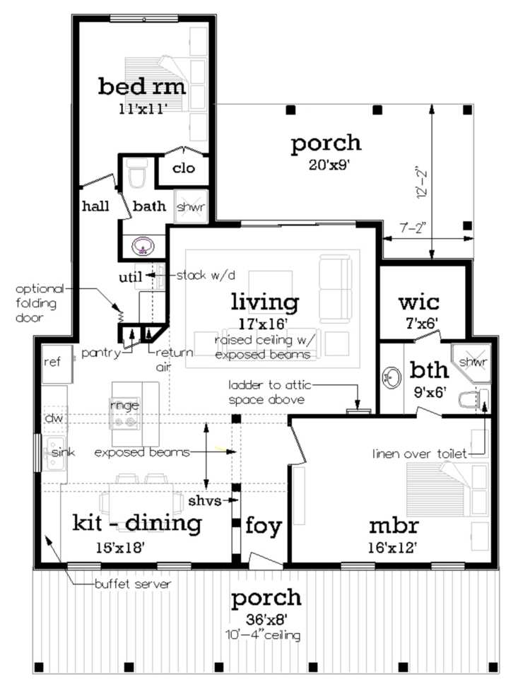 2 Bedroom Cottage Style House Plan 6577: Savannah Commons - 6577