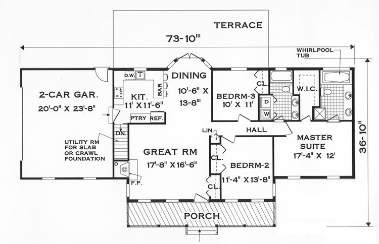 GREAT ONE  STORY 7645 3 Bedrooms and 2 5 Baths The 