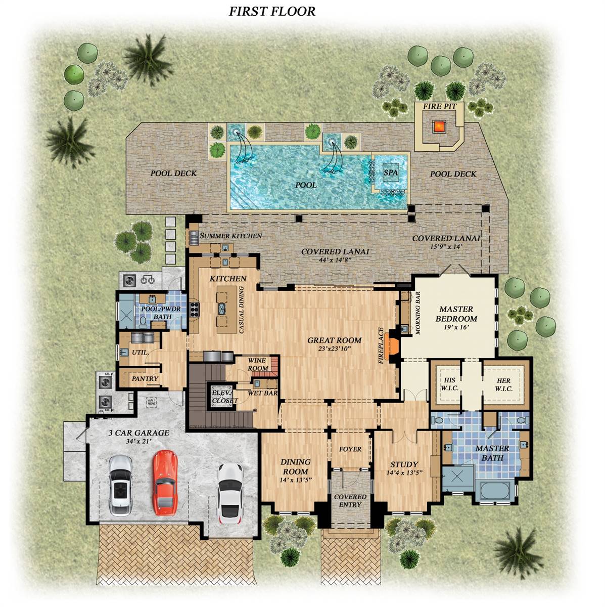 House Plan 7279 Blue Lagoon 2, Fire Pit Floor Plan