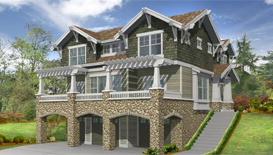 Drive Under House Plans Ranch Style, Hillside House Plans With Garage Underneath