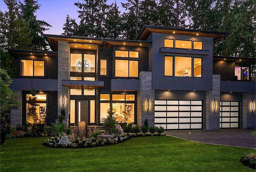 Luxury Two Story Modern Home with Beautiful Windows