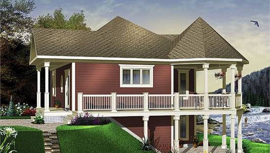 image of small beach house plan 1199