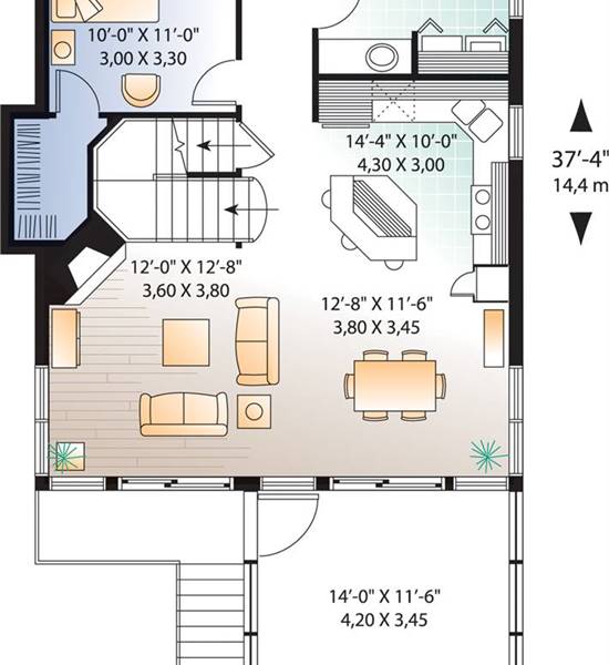 Two Story Three Bedroom French Lake Cottage with Screened Porch