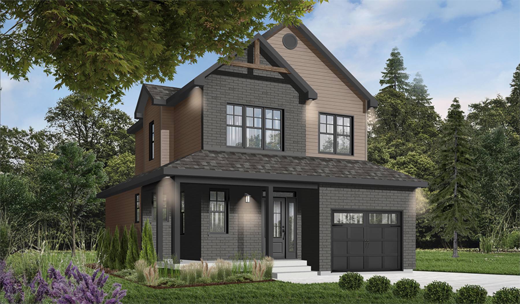 Beautiful Transitional with Mixed Exterior Facade