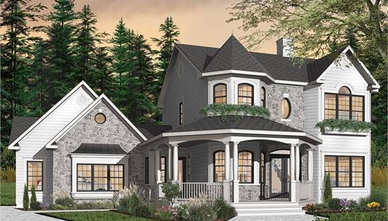 image of small victorian house plan 4573