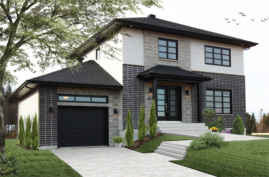 3 bedroom contemporary house plan with garage