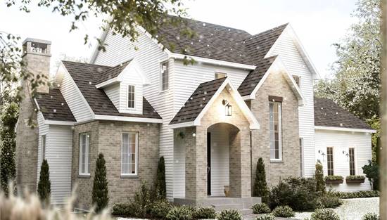 Traditional Farmhouse Winterscape