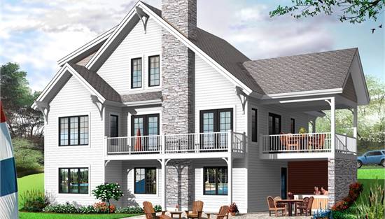 Rear View Showing Ample Deck and Patio Space