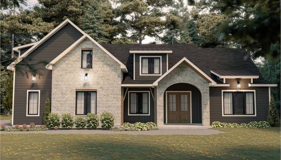 image of transitional house plan 6520