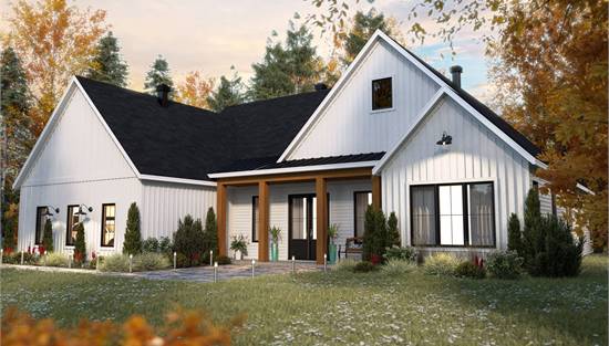 Multi-Generational Country Home with Front Covered Porch