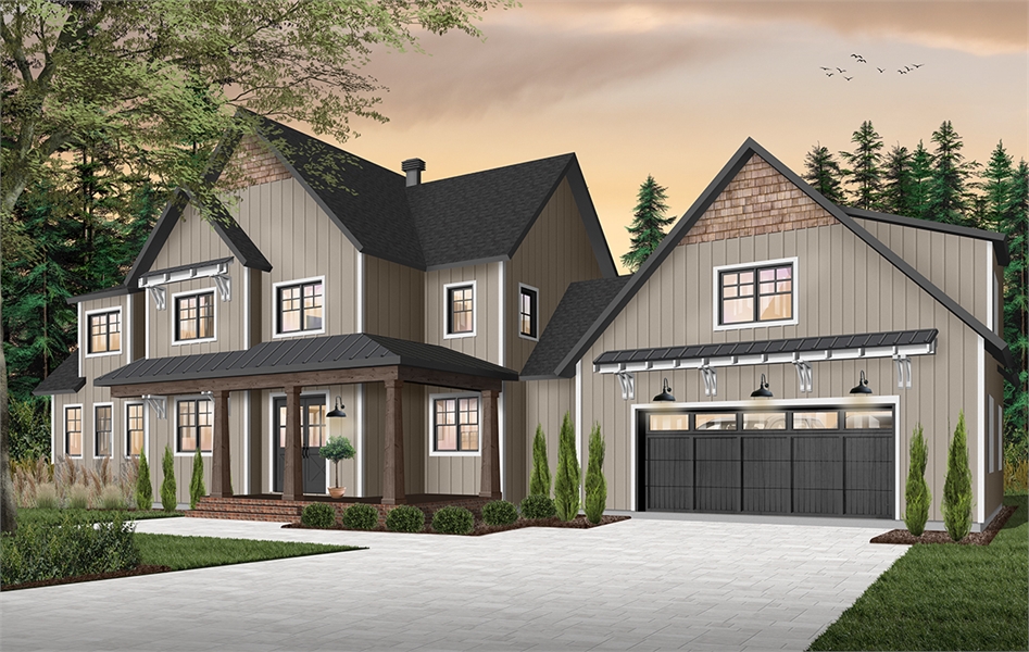 Rustic Craftsman Style  Farmhouse  Plan 7339 Midwest  2
