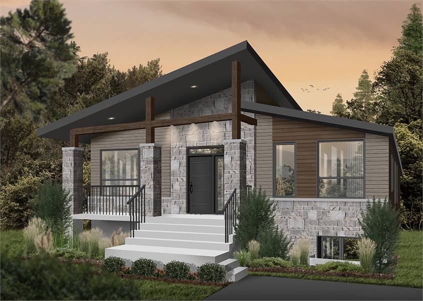 Small Contemporary Style House Plan 7553 Aika