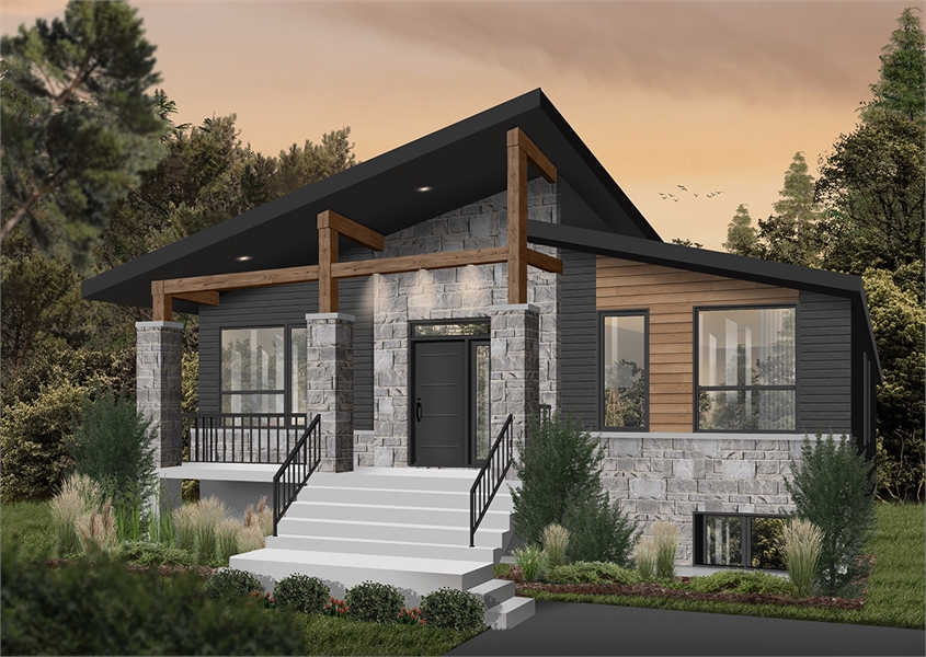 Small Contemporary Style House Plan 7553 Aika