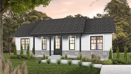 image of small bungalow house plan 7825