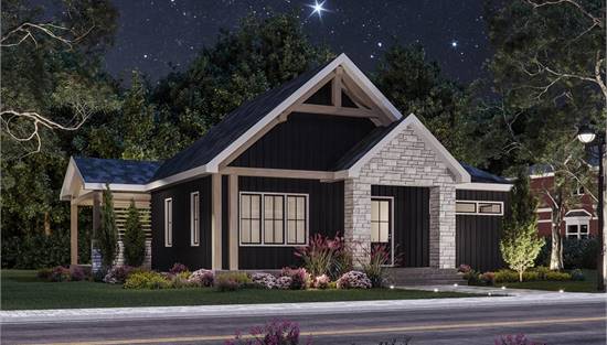 Front View of Charming Modern Rustic Exterior