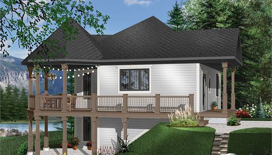 Inverted Lake House with Spacious Wraparound Deck