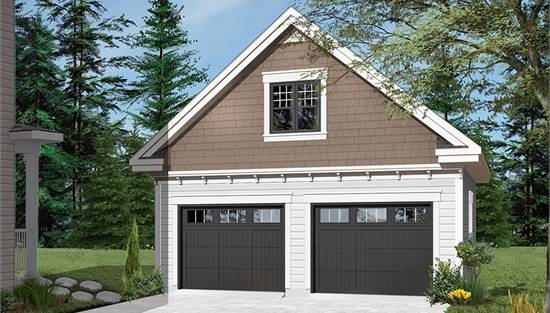 Traditional Two Car Garage With Bonus Room, How Much Does It Cost To Build A 2 Car Garage With Bonus Room