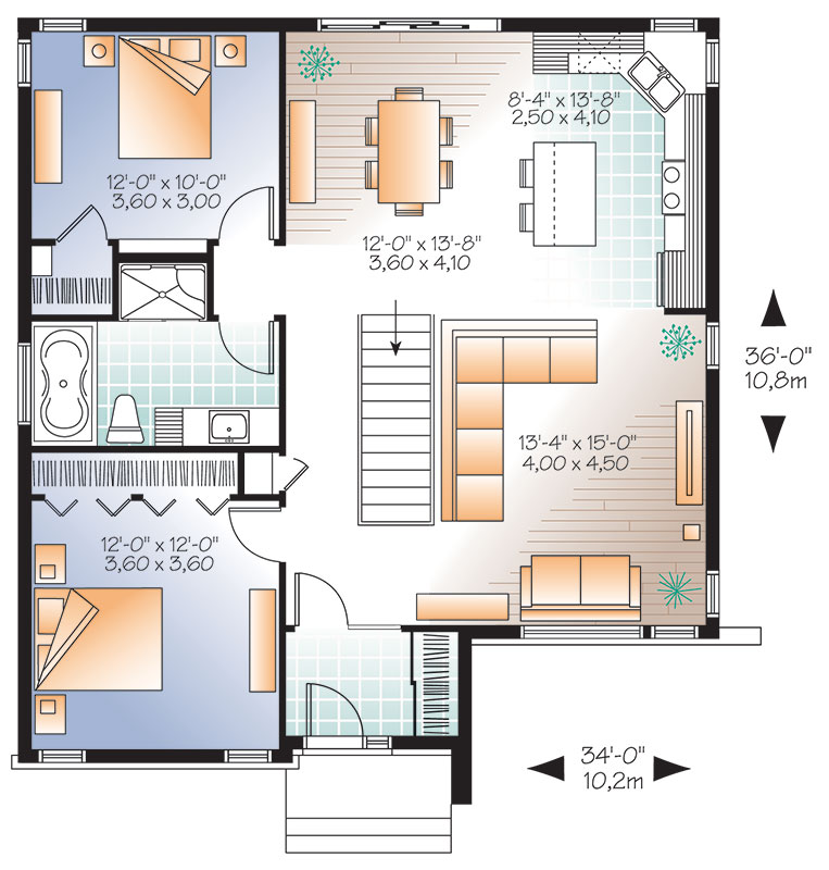 Camelia, a Modern OneStory House Plan with a Great Room