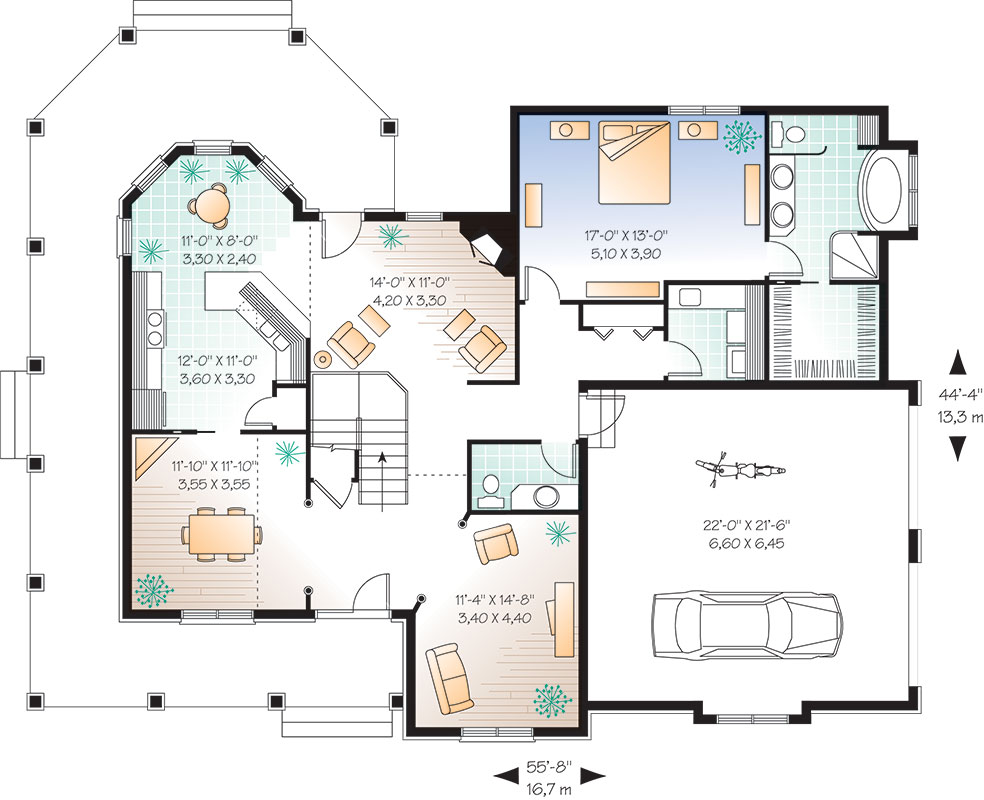 Modern 2  Story  Farmhouse Plan  with Wraparound Porch