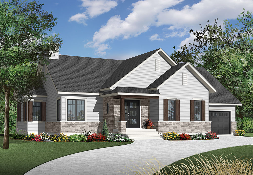 Affordable 2 bedroom ranch house plan