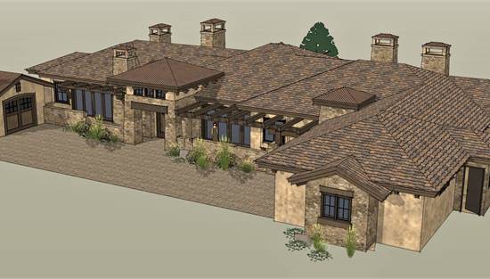 One Story Rustic Tuscan with Stone & Stucco Exterior