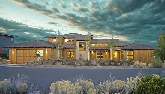 Two-Story Modern Home Featuring Rustic Wood Siding