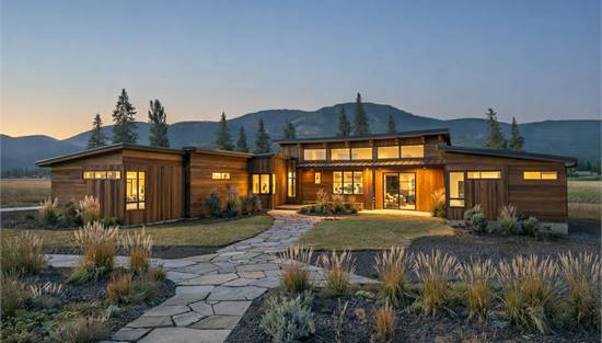 Striking Modern Ranch with Wood Exterior