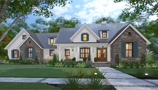 image of side entry garage house plan 8343