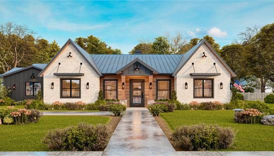 Stunning Ranch with Stone and Wood Exterior