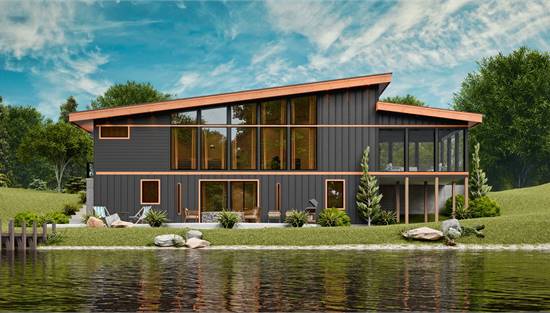 Striking Modern with Sloped Roofline