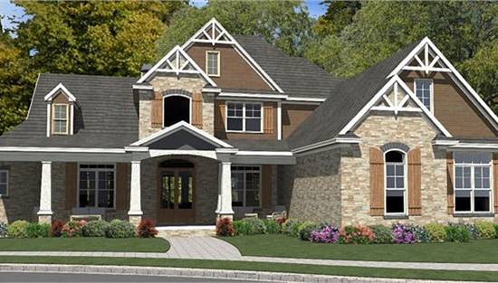 image of french country house plan 1970