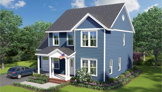 Beautiful Front View Featuring Columned Front Porch