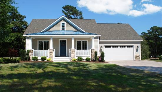 Gorgeous Front View with Metal Roof Overhang