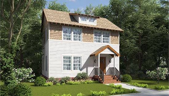 Captivating Front View with Large Windows and Dormer