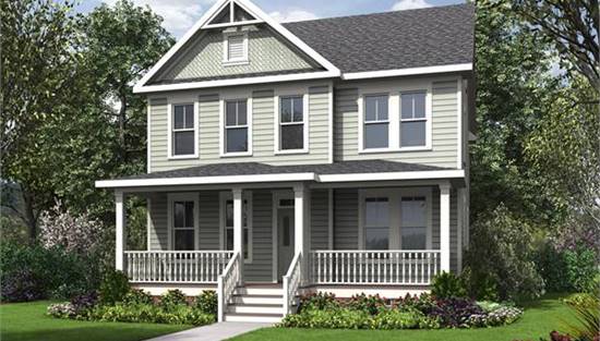 Stunning Front Rendering Featuring Large Front Porch